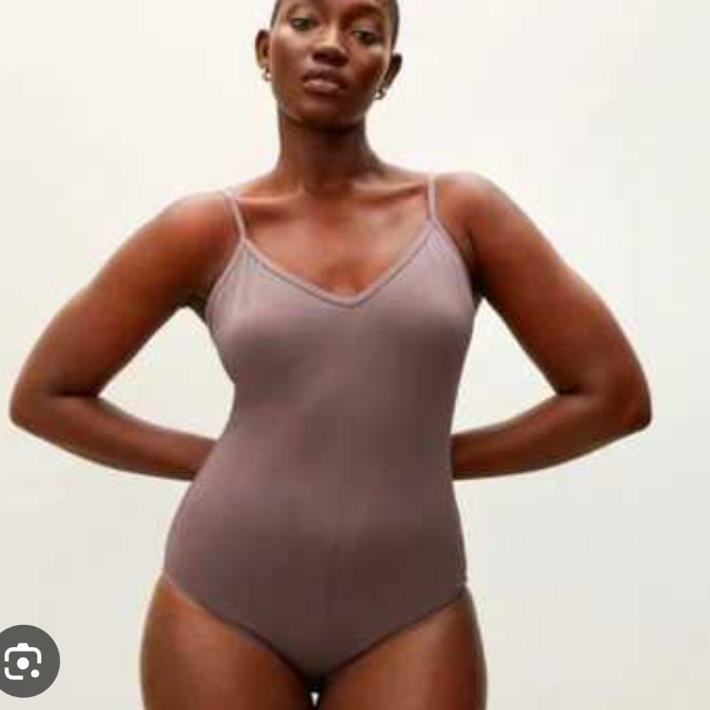 Everlane Taupe Cami Supima Cotton Bodysuit (Thong)